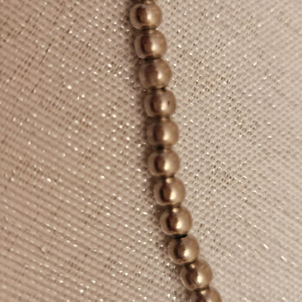 Silver Beaded Statement Necklace - image 7